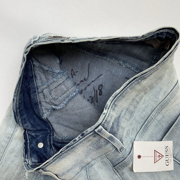 Guess Women’s Moto Zip Skinny Jeans In Light Wash Size 27 - Picture 8 of 13